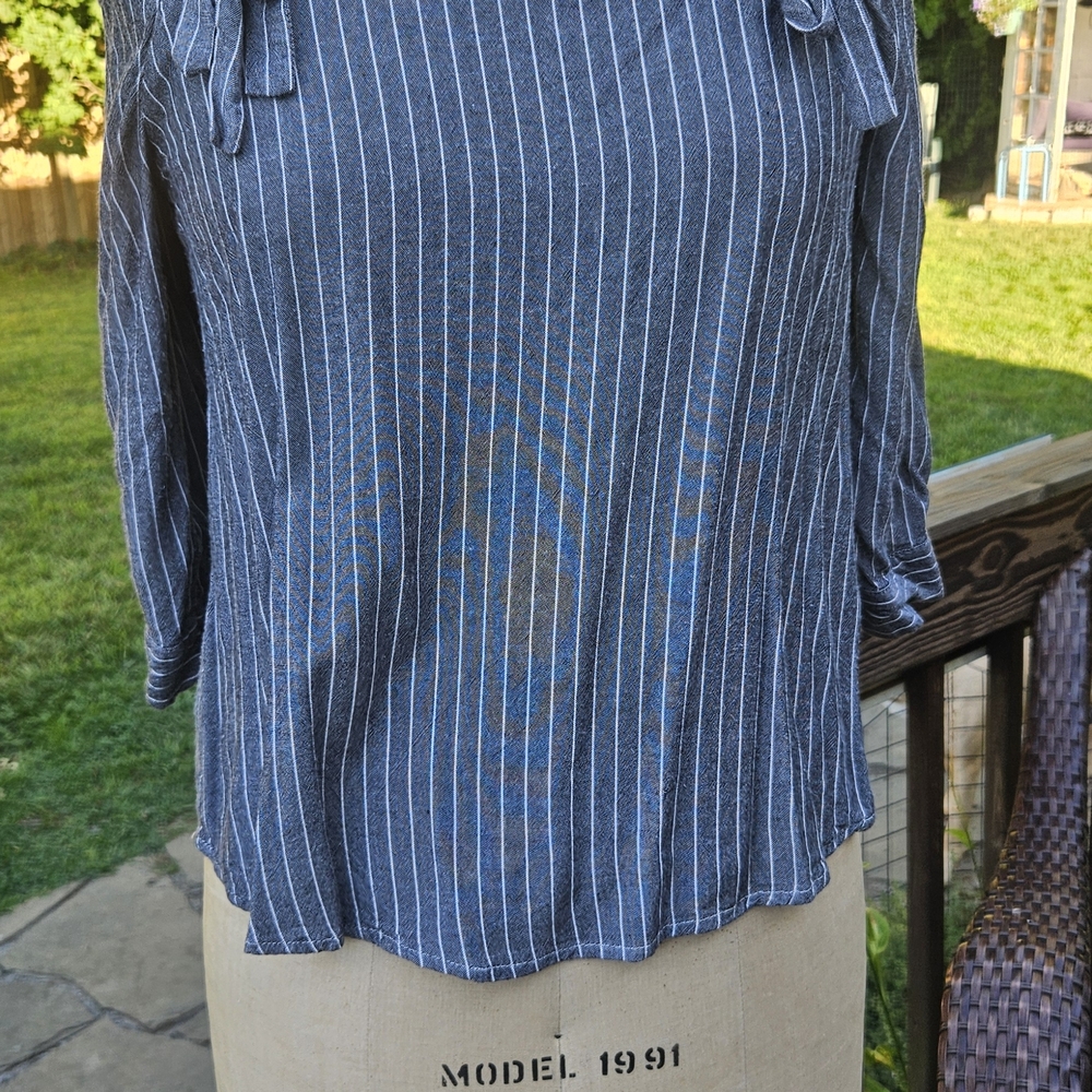 Naked Zebra Charcoal Striped Blouse
